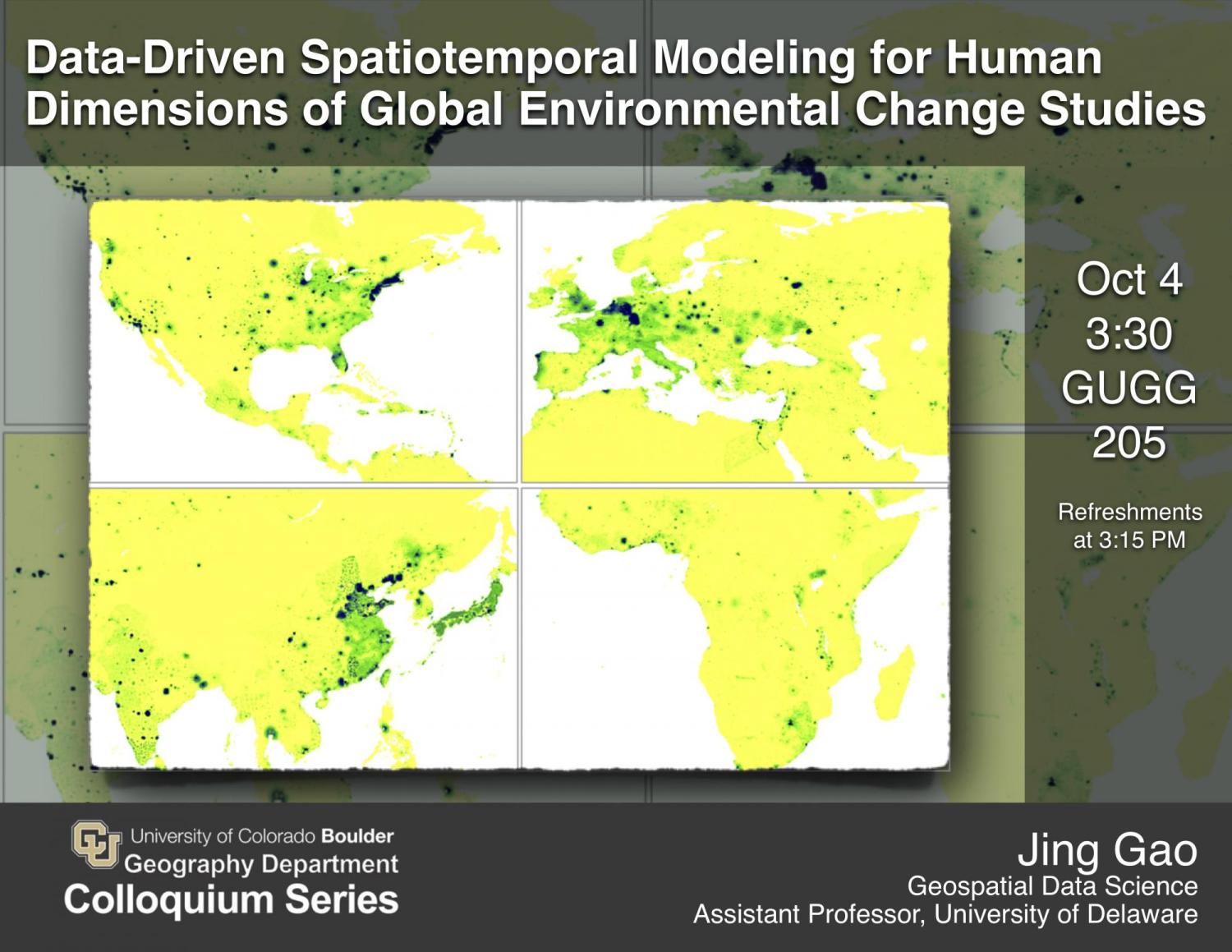 Jing Gao Colloquium poster with data distribution map