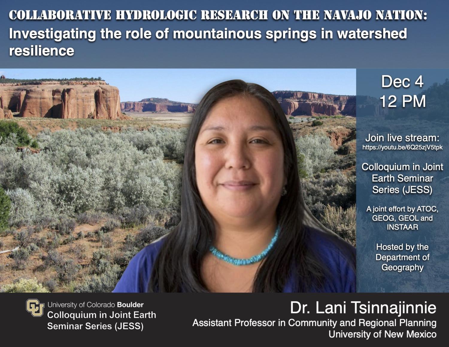 Dr. Lani Tsinnajinnie colloquium poster