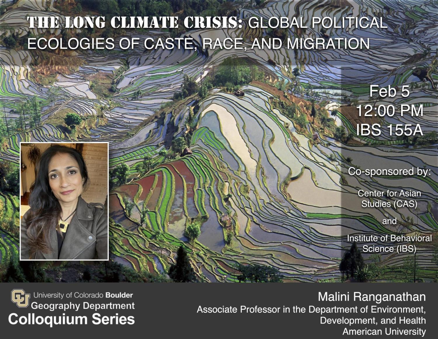 Colloquium poster with title, time