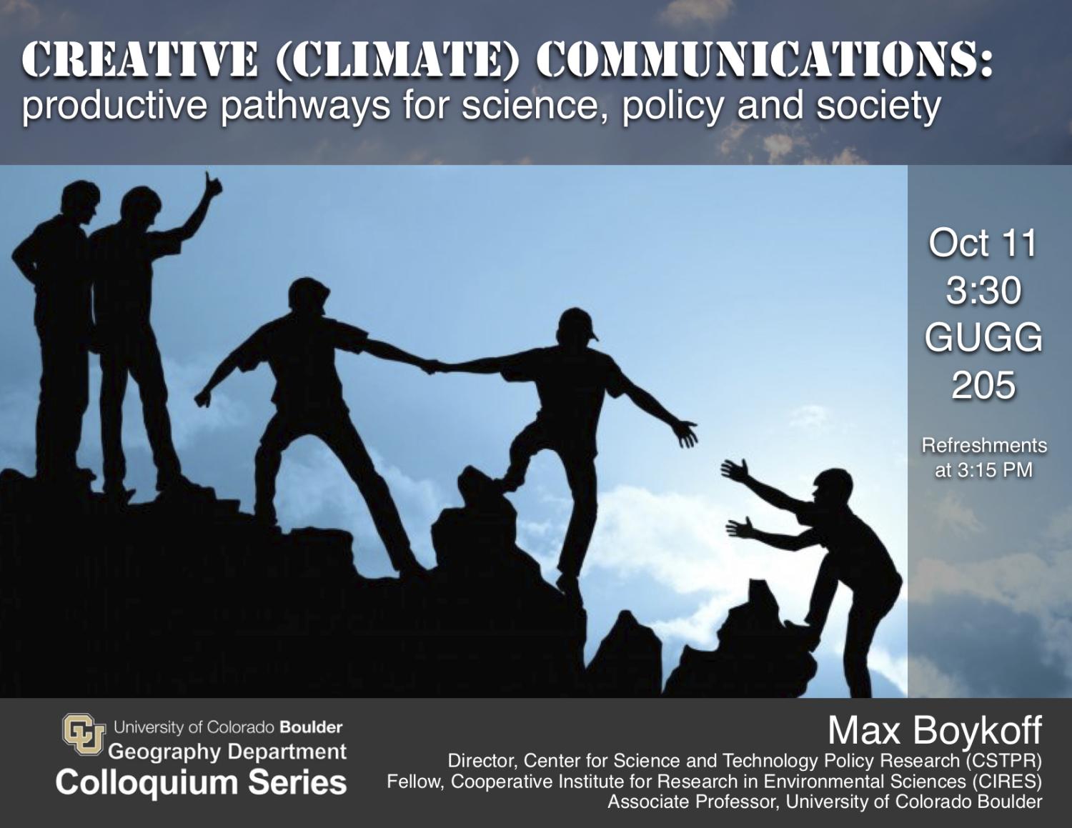 Max Boykoff colloquium poster
