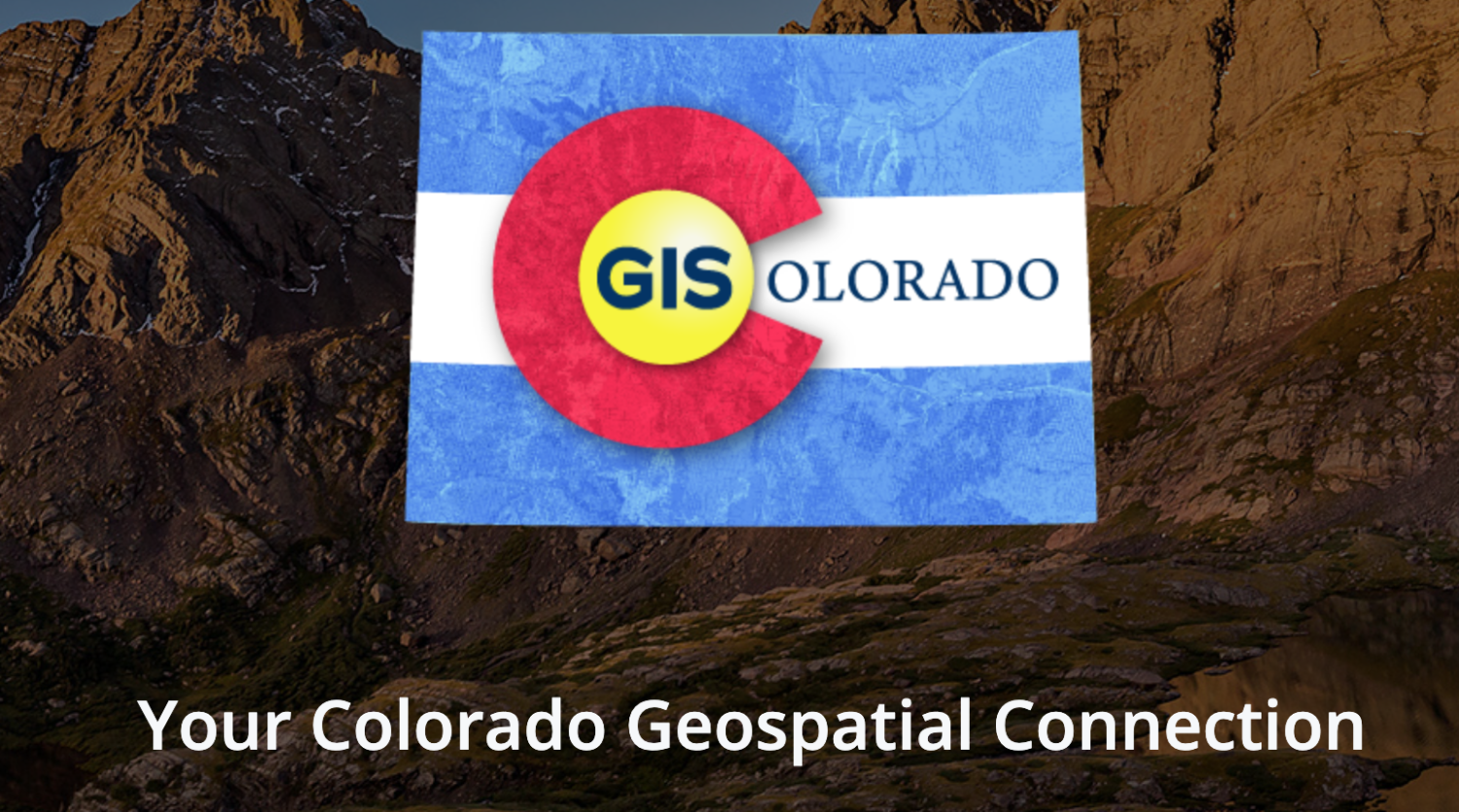 GIS Colorado Logo with natural landscape in background