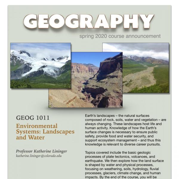 GEOG 1011 Course Announcement for Spring 2020