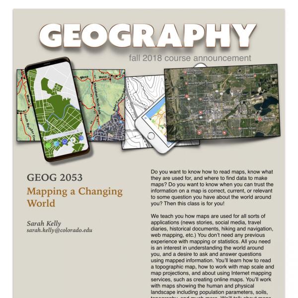 GEOG 2053 Course Flyer for Fall 2018