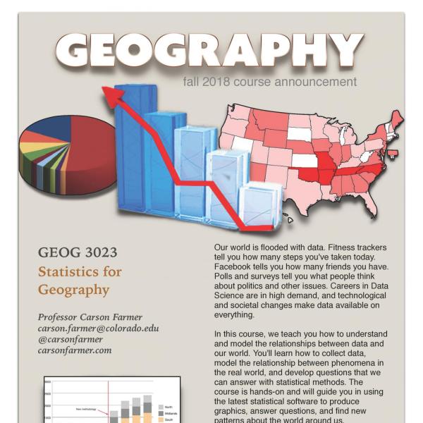 GEOG 3023 Course Flyer for Fall 2018