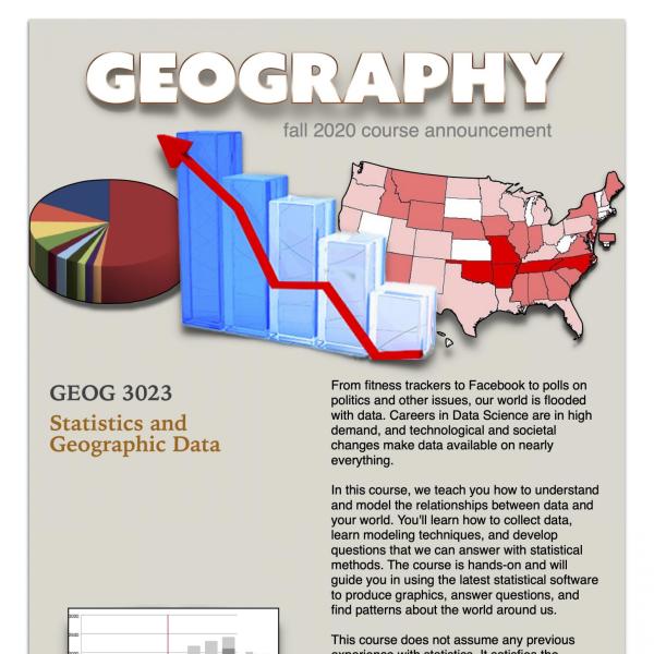GEOG 3023 Course Flyer for Fall 2020