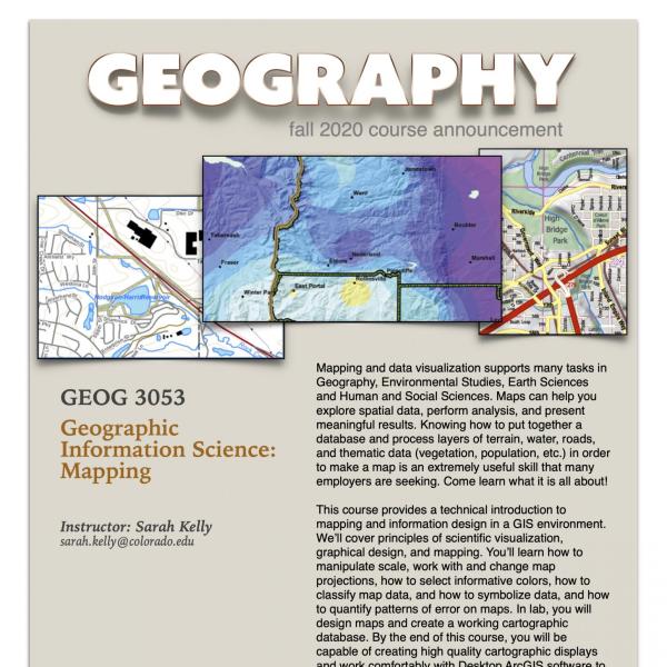 GEOG 3053 Course Flyer for Fall 2020