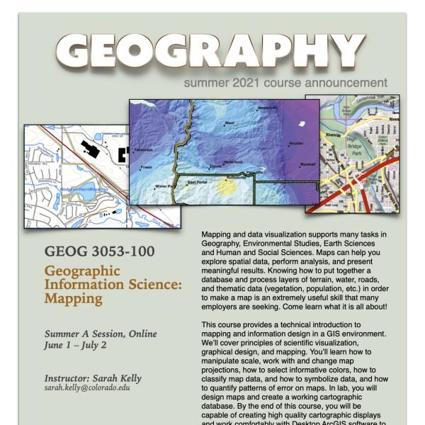 GEOG 3053 Course Flyer for Summer 2021