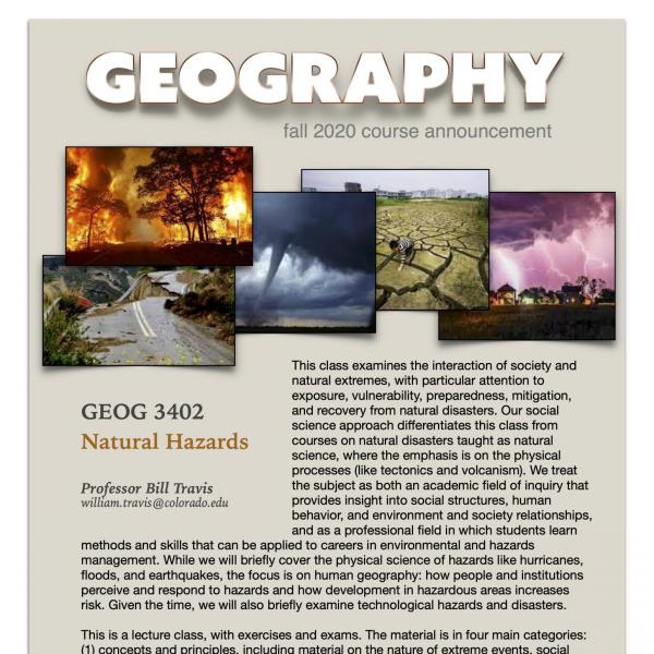 GEOG 3402 Course Flyer for Fall 2020