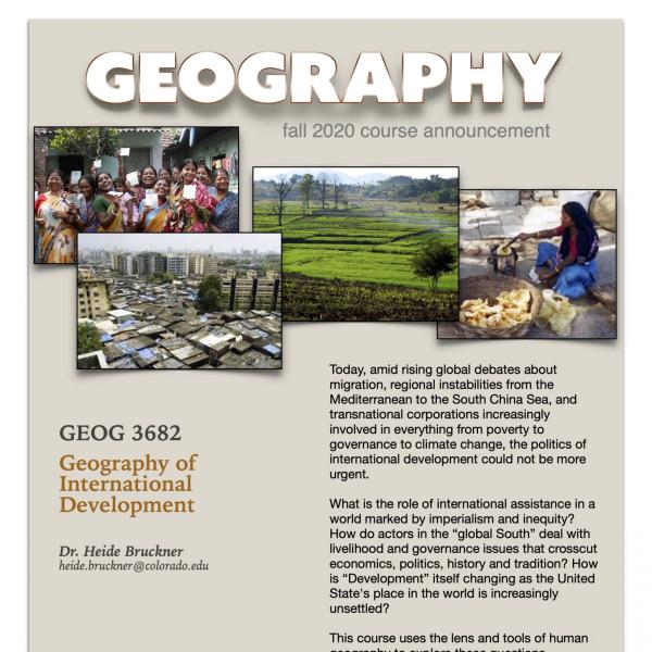 GEOG 3682 Course Flyer for Fall 2020