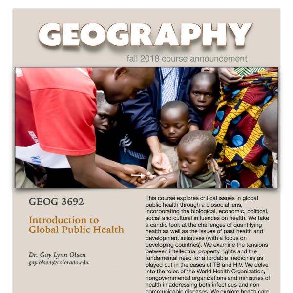 GEOG 3692 Course Flyer for Fall 2018