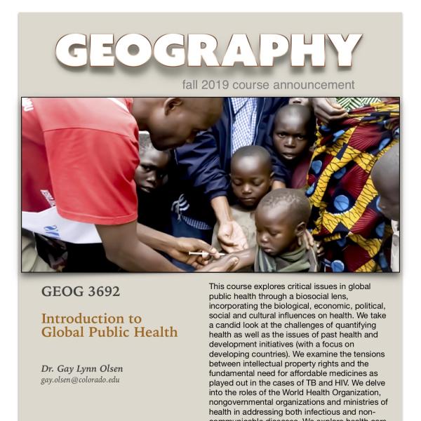 GEOG 3692 Course Announcement for Fall 2019
