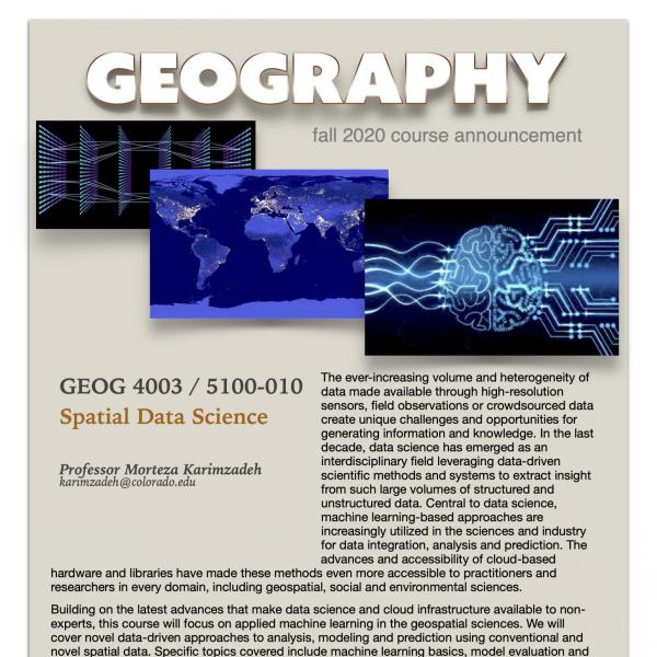 GEOG 4003 Course Flyer for Fall 2020
