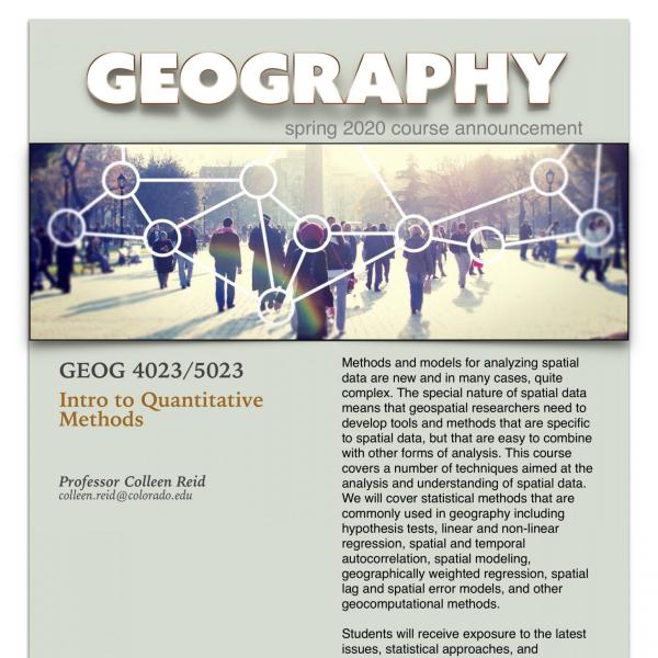 GEOG 4023/5023 Course Announcement for Spring 2020