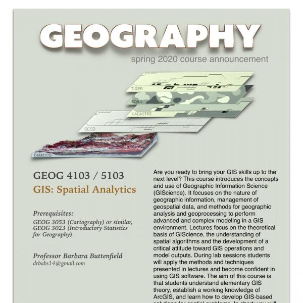 GEOG 4103 Course Announcement for Spring 2020