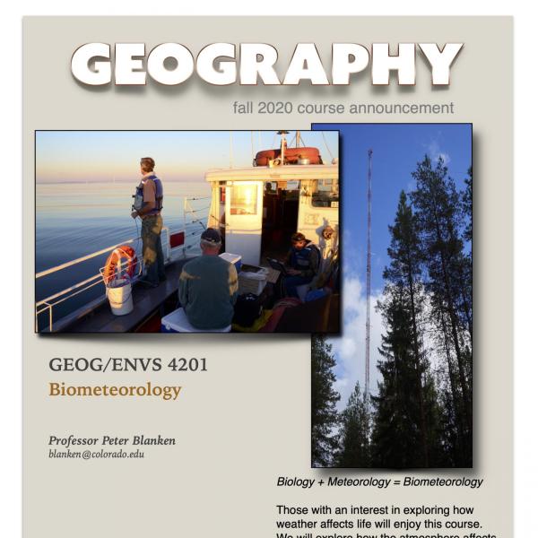 GEOG 4201 Course Flyer for Fall 2020
