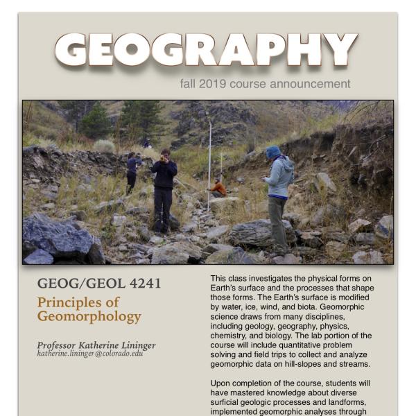GEOG 4241 Course Announcement for Fall 2019