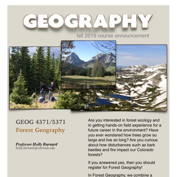 GEOG 4371-5371 Course Announcement for Fall 2019