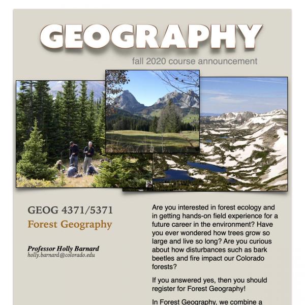 GEOG 4371/5371 Course Flyer for Fall 2020