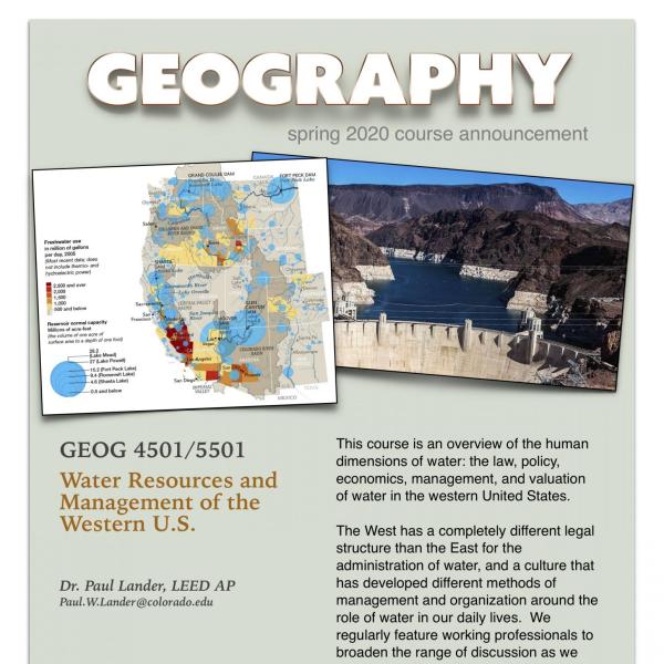 GEOG 4501/5501 Course Announcement for Spring 2020
