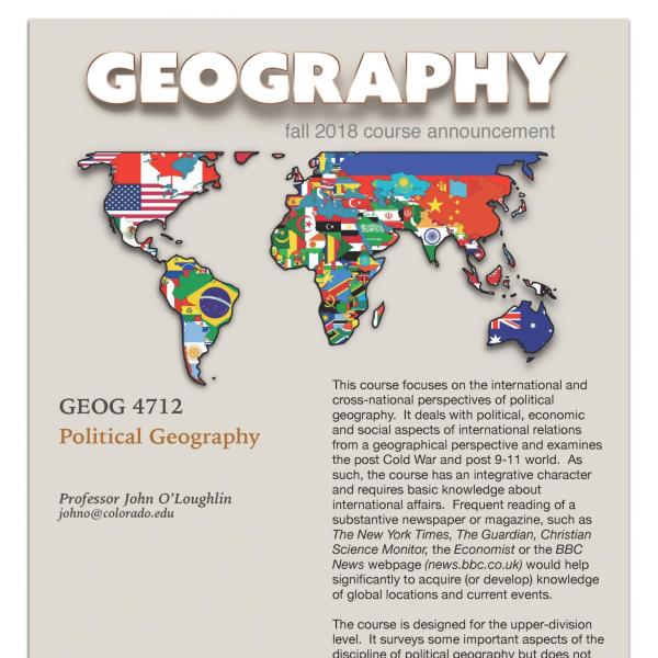 GEOG 4712 Course Flyer for Fall 2018