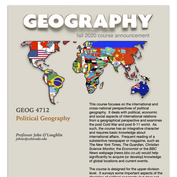 GEOG 4712 Course Flyer for Fall 2020