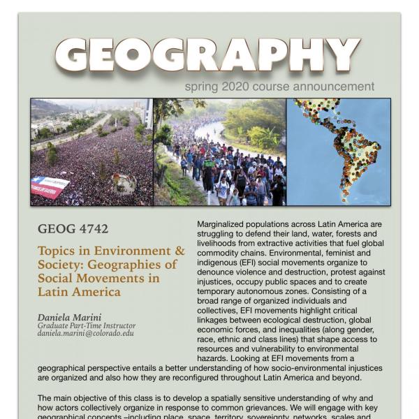 GEOG 4742 Course Announcement for Spring 2020