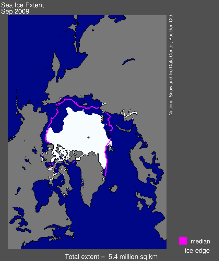 Arctic sea ice extent Cover