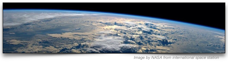 View of Earth from international space station. Photo by NASA.