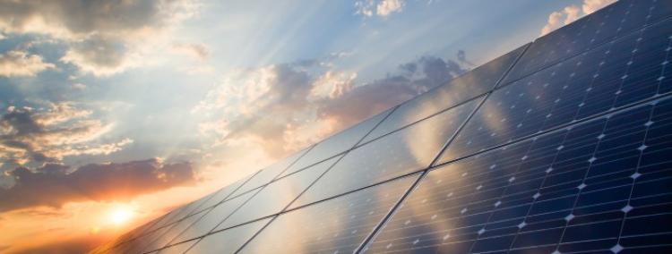 Solar panels on a commercial building