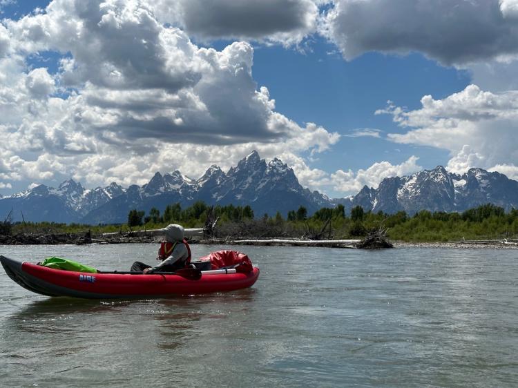 Floating on the Snake River in Grand Teton National Park between sample collection sites.
