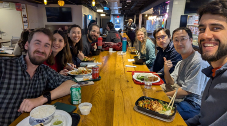 GeoHAI lab members enjoying group lunch on the Hill.