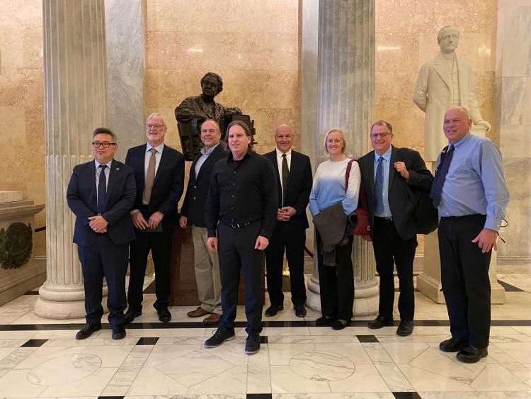 Figure: Professor Abdalati (4th from the right) in the lobby of the Capitol Building with other Cooperative Institute Directors
