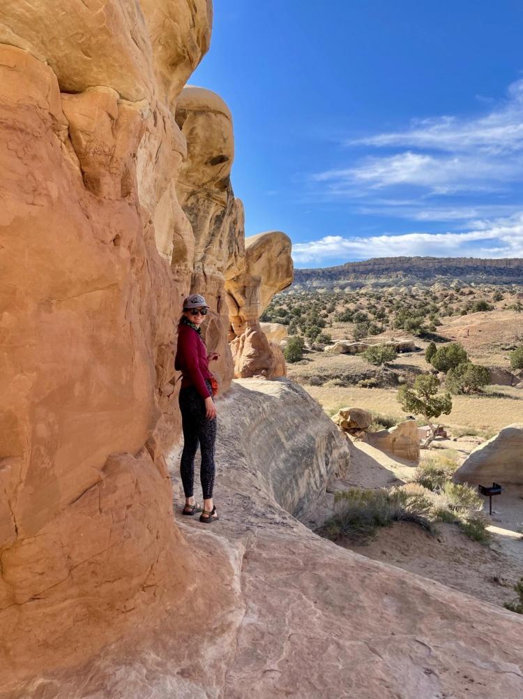 Katie Clifford on mountain ledge