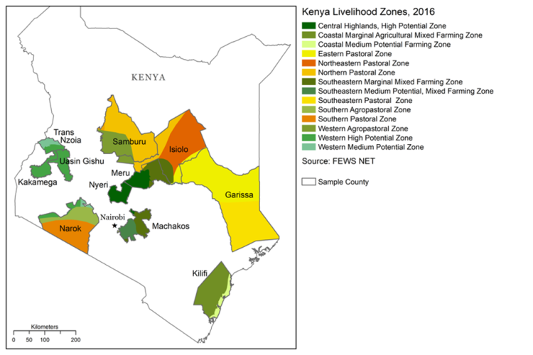 Kenya Livelihood Zones, 2016