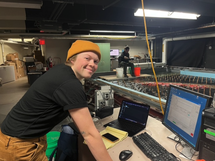 er’s student Josie Welsh monitoring the physical experiment during an experiment in January 2024.