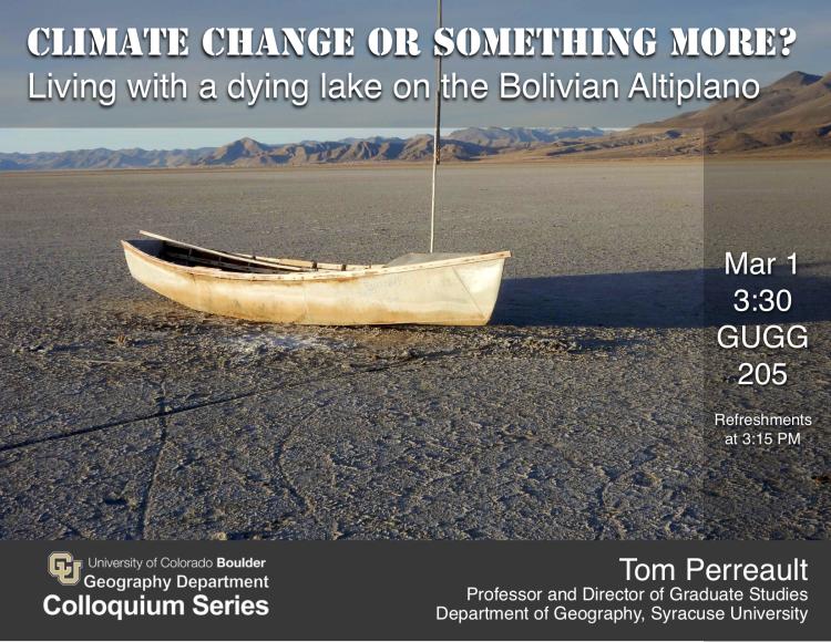 Colloquium poster - old boat on a dry lake bed