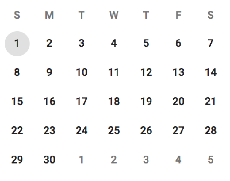 Calendar rows