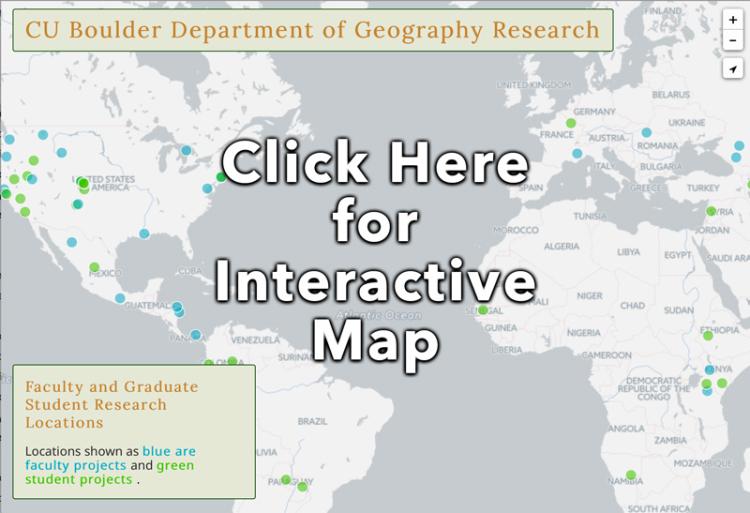 world map with dots at various locations depicting research locations
