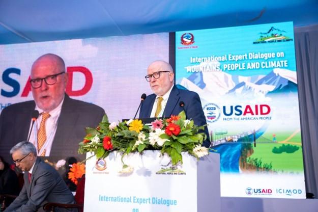 Don delivering remarks at the International Expert Dialogue, Kathmandu, Nepal, 2024