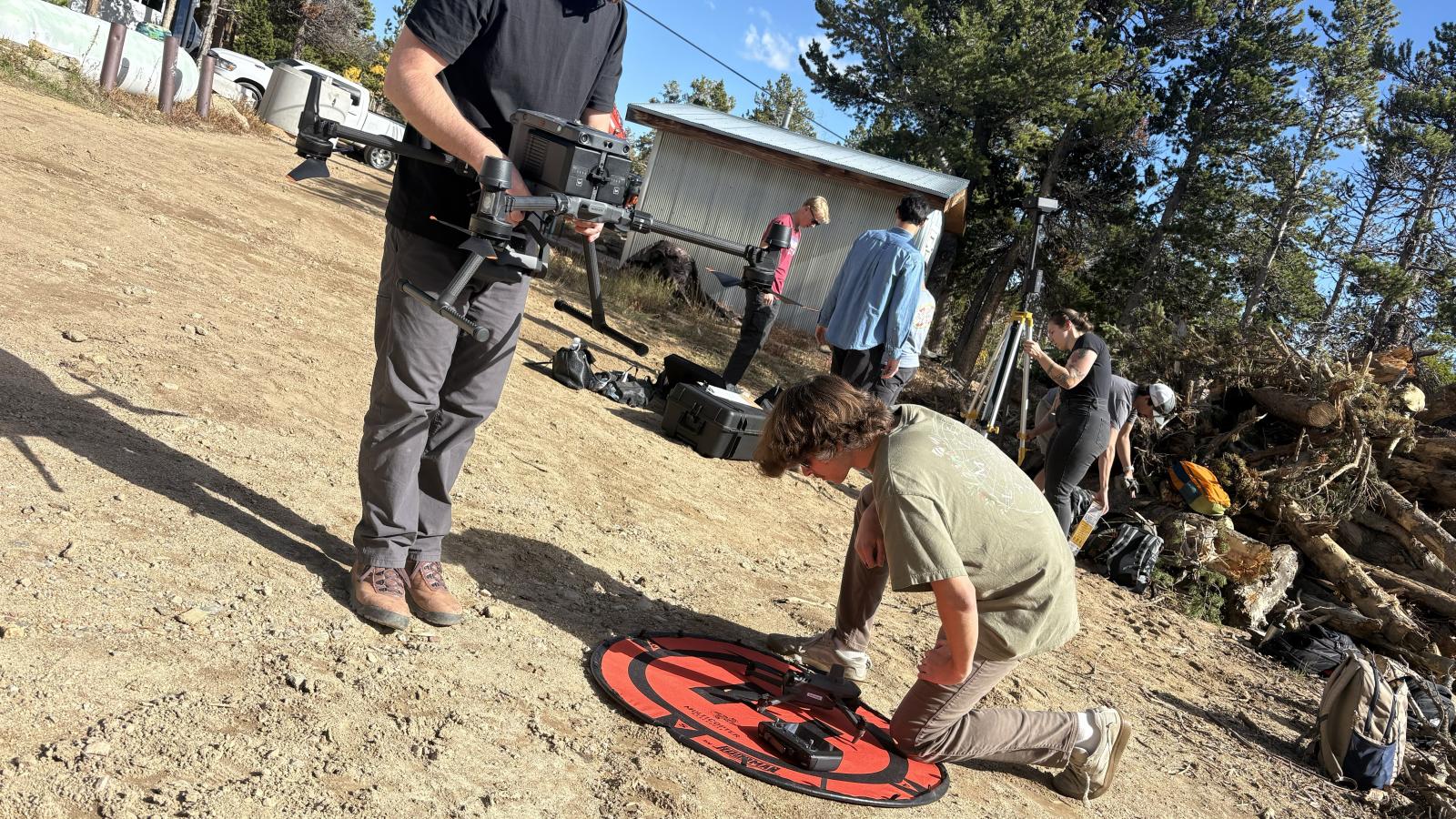 Students Setting Up for Drone Flight