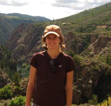 Sarah Hart with mountain landscape background