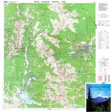 USGS Map of the Rocky Mountain National Park from 1987