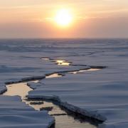 Arctic ice with canal