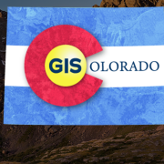 GIS Colorado Logo with natural landscape in background