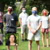 Fall 2020 Graduate Students Group Photo - Left to Right: David Bachrach, Jessica Voveris, Taylor Johaneman, Andrew Eiswerth, Behzad Vahedi, Ethan Burns, Emma Reives, Kathryn Tyler, Eric Kennedy, Emma Loizeaux. Natasha Harvey, Fan Li, Viviana Huiliñir-Curio (inset)
