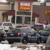 Police cars in front of King Soopers grocery store
