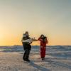 ohn and Gina after a successful DataHawk2 drone flight on the Arctic sea ice