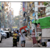 Busy city street in Asia