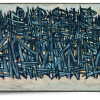 Modern artwork of cross-hatched lines