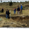 Geomorphology students examine the headscarp of a recent earth flow in north Boulder